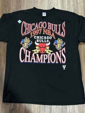 Vintage 1997 Chicago Bulls NBA Champions T-Shirt Logo 7 XL New